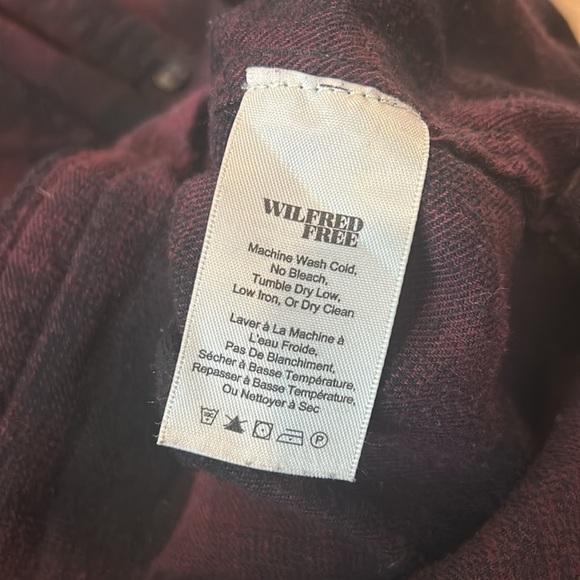 Burgundy and Black plaid flannel button down shirt - Picture 8 of 8